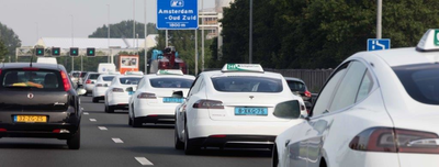 Met de taxi naar Schiphol